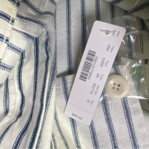 NWT J. Crew Women's Slim Wide-Leg Jeans Size 25 AJ529 Blue White Stripe, NWT - Picture 11 of 15